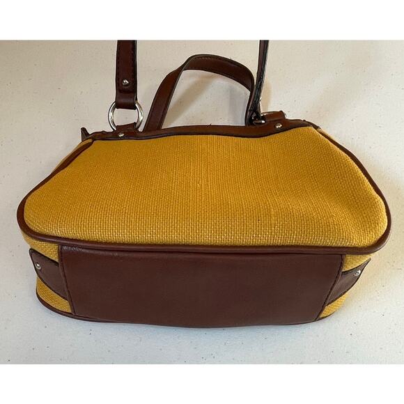 Etienne Aigner Canvas and Leather Satchel Shoulder Bag - Picture 5 of 7